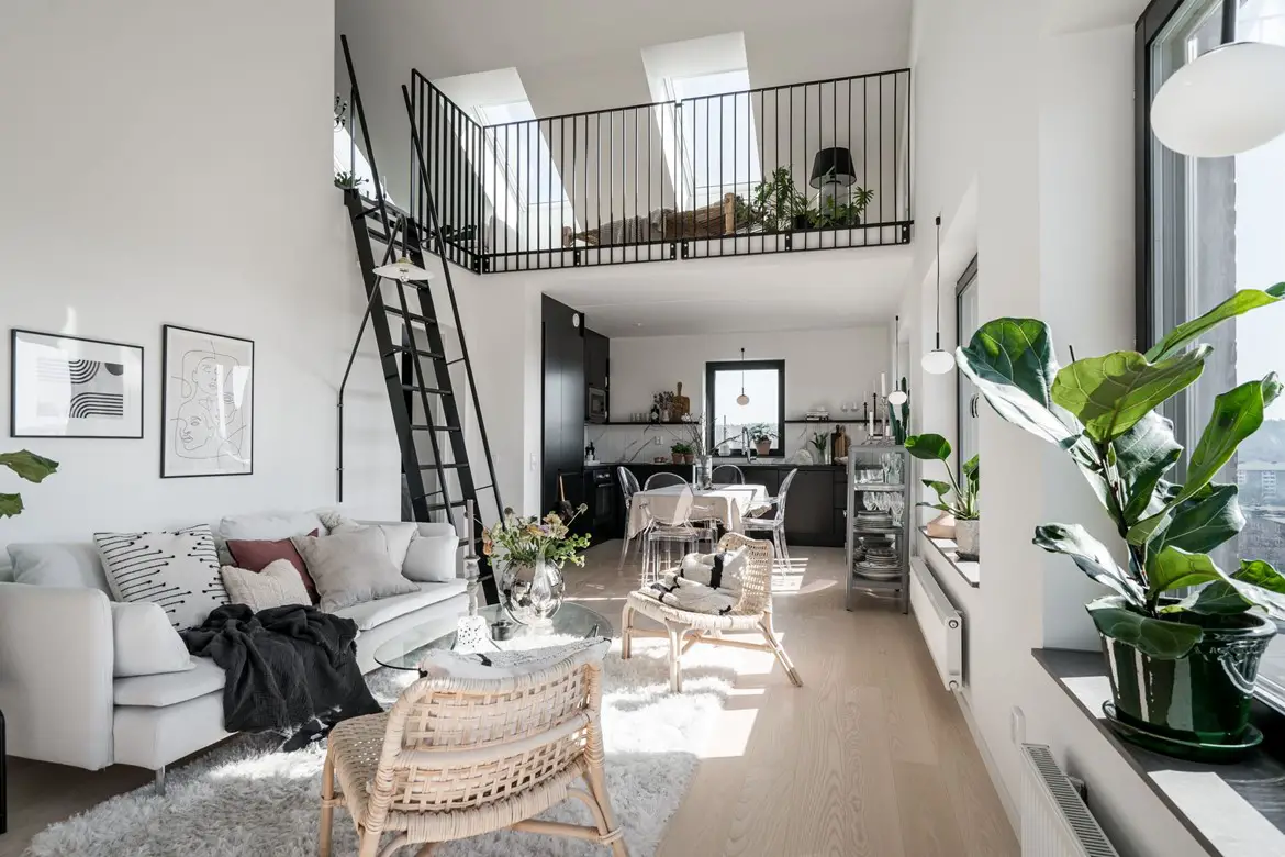 现代公寓挑高设计,充分利用空间打造梦想居所-1