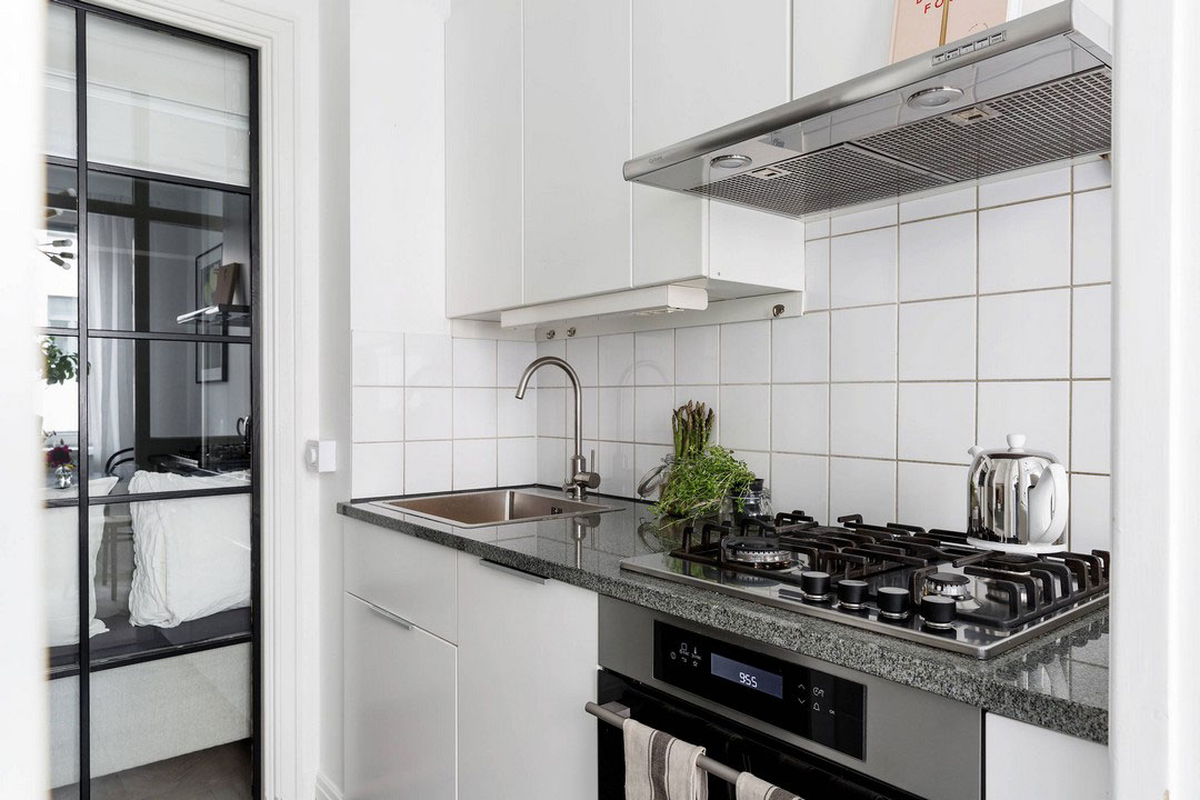 瑞典公寓的暗色调与亮丽装饰-15