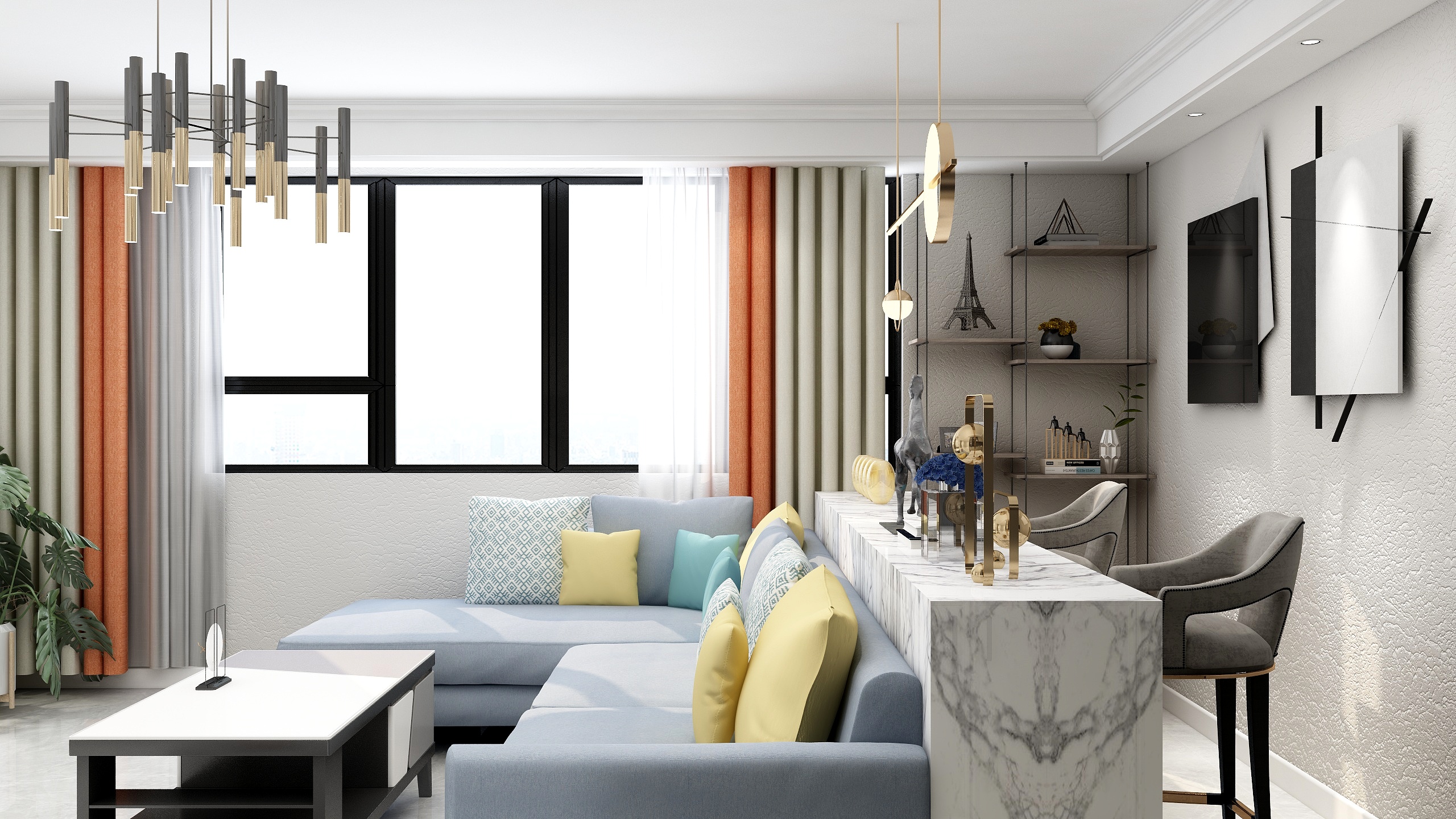 现代简约客厅设计-1