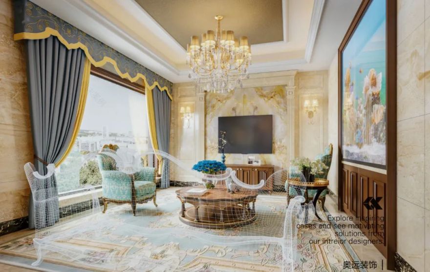 欧式奢华风洪港岸别墅,奥远空间设计诠释生活艺术-26