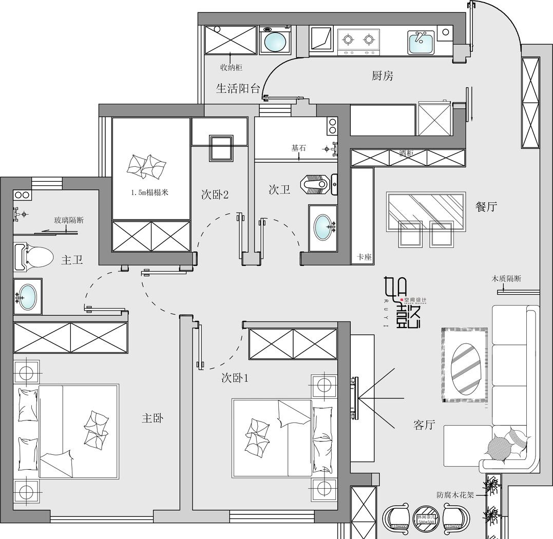 如懿设计丨北欧风平层丛林秘语-0
