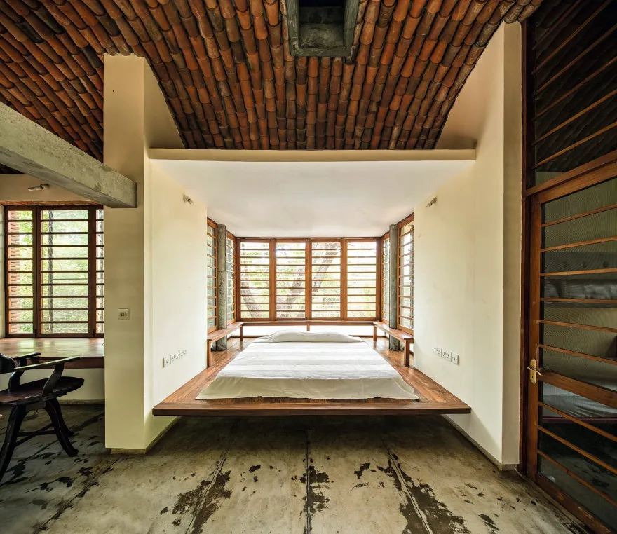 生态融合的印度 Wall House-18