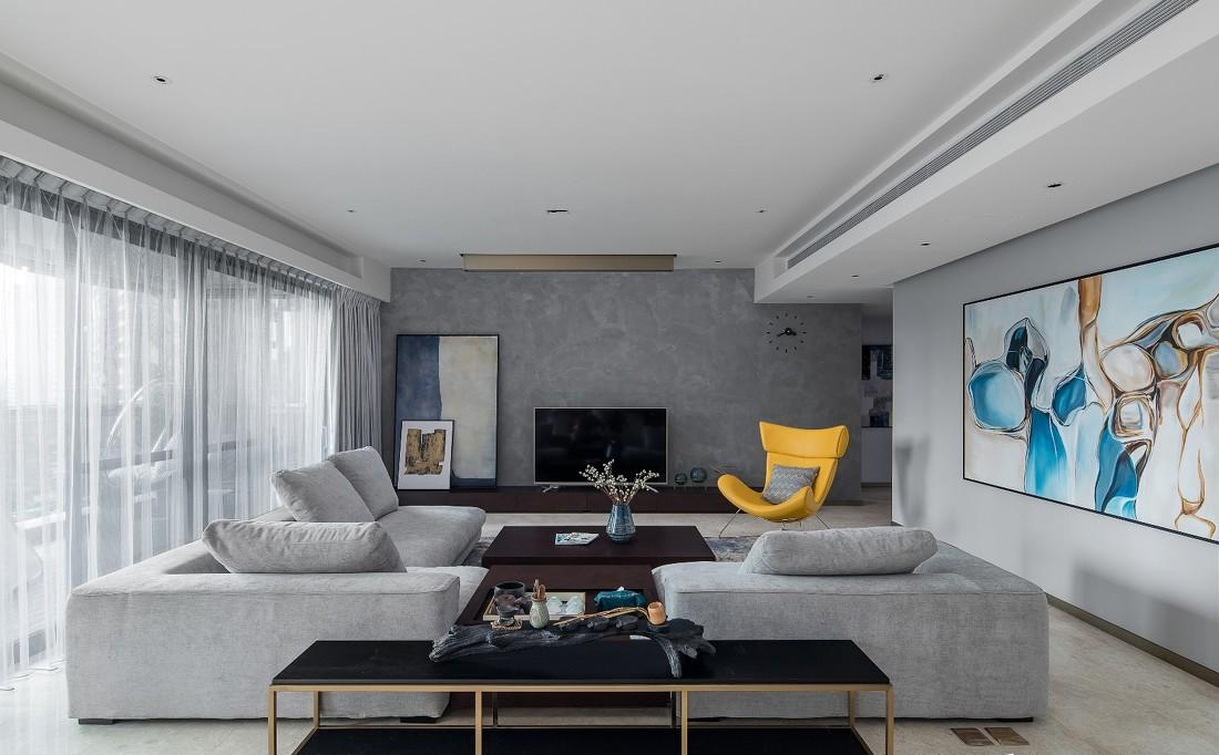 广州时代外滩 268㎡精装房软装改造 | 简约与艺术的完美融合-3