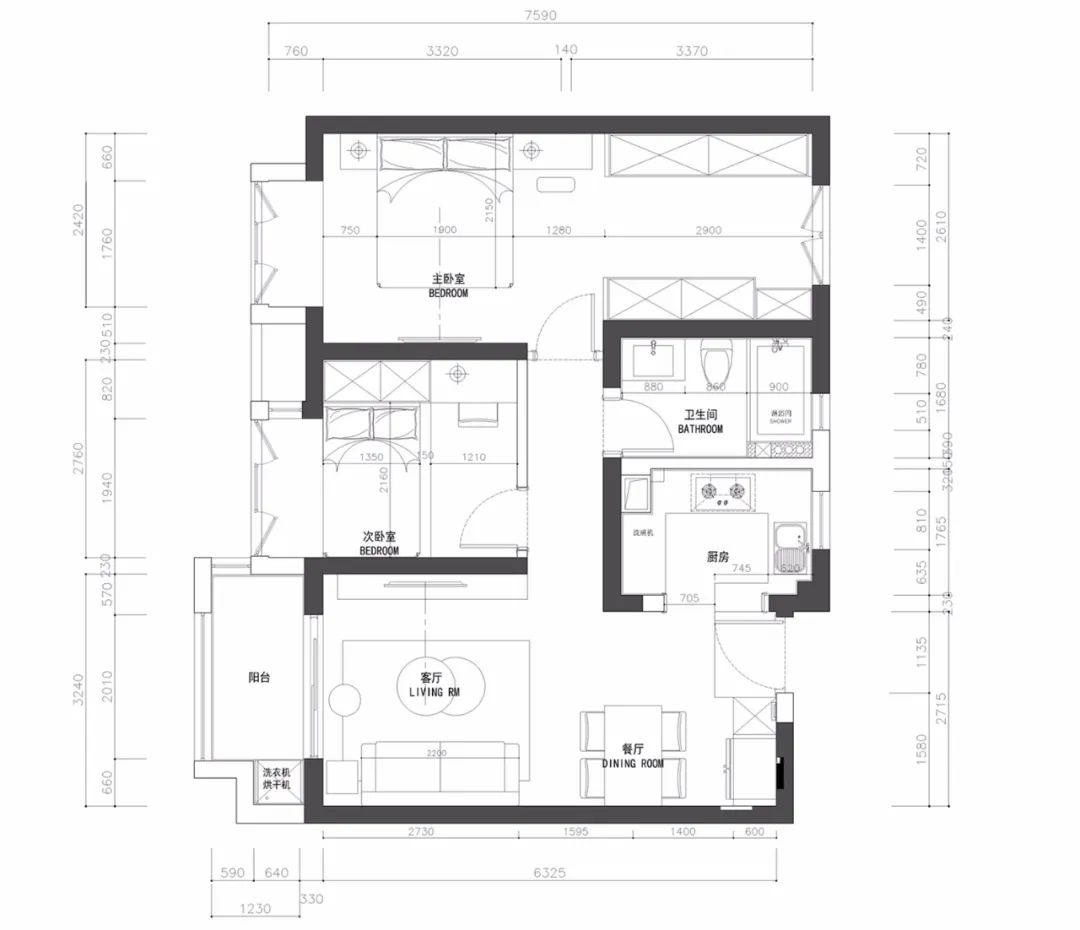 【嘉品新作】公园悦府95平方现代简约风格-12