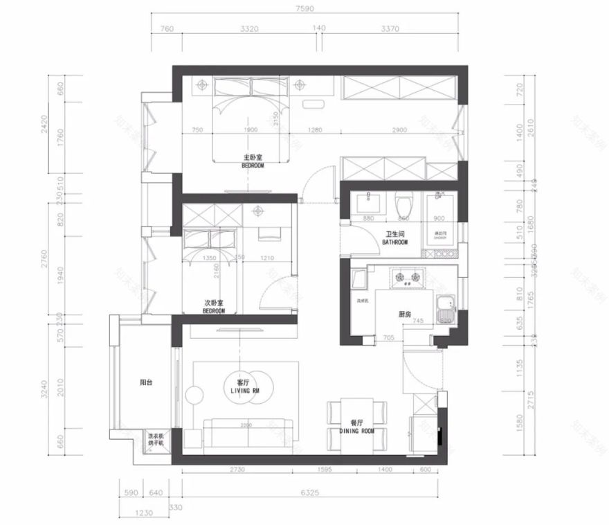 【嘉品新作】公园悦府95平方现代简约风格-12