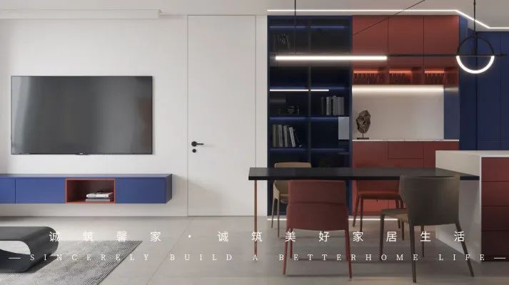 克莱因蓝的现代极简 · 苹果社区诚筑馨家 126㎡平层设计丨诚筑馨家·北京-31