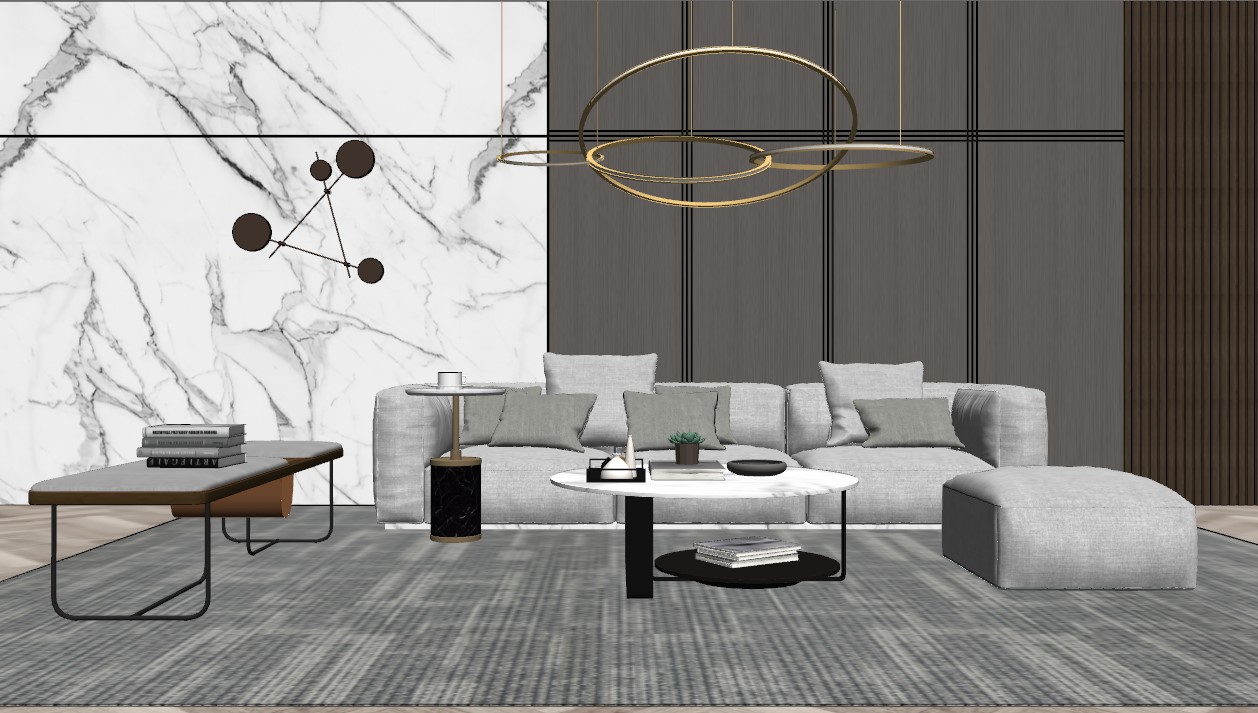 免费Sketchup客厅模型下载-1