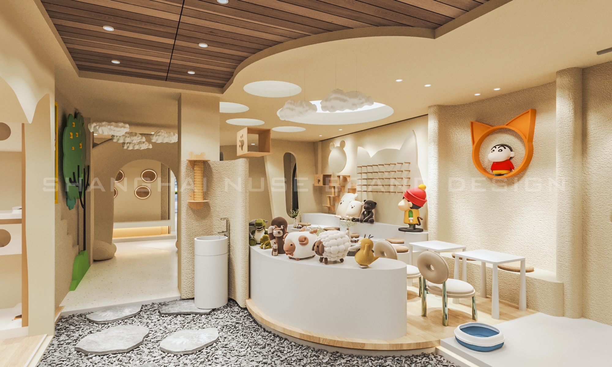 “蜡笔小新 + 桌游”猫咖沉浸式场景设计丨木村空间设计有限公司-17