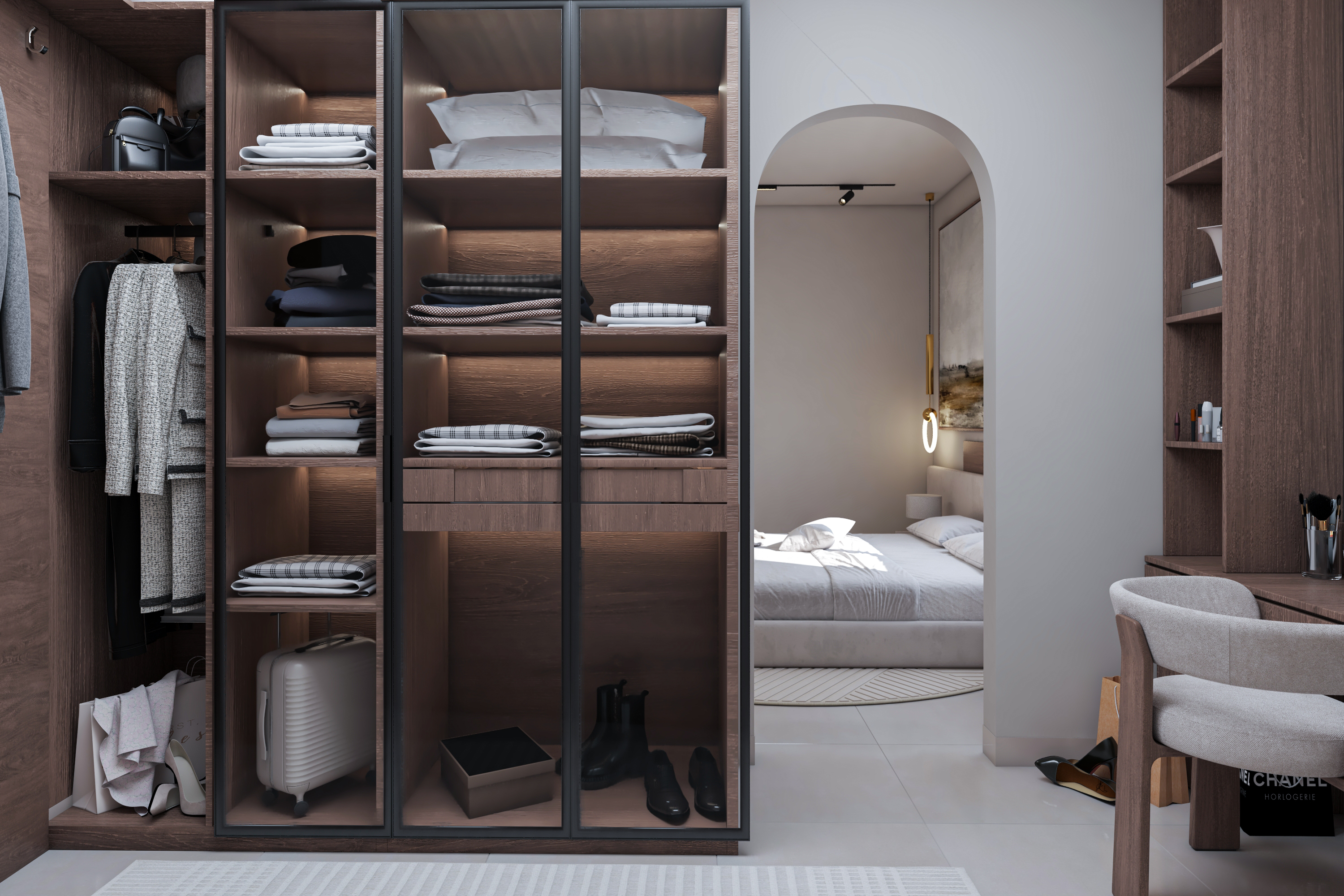 Minimalist Master bedroom with dressing-7