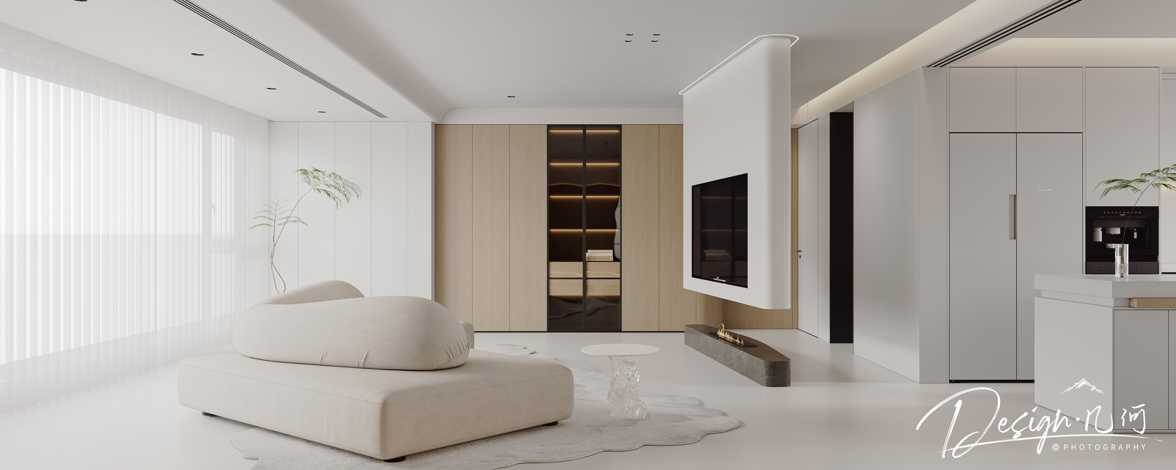 几何空间视觉表现 | 江山赋原木风现代客餐厅-0