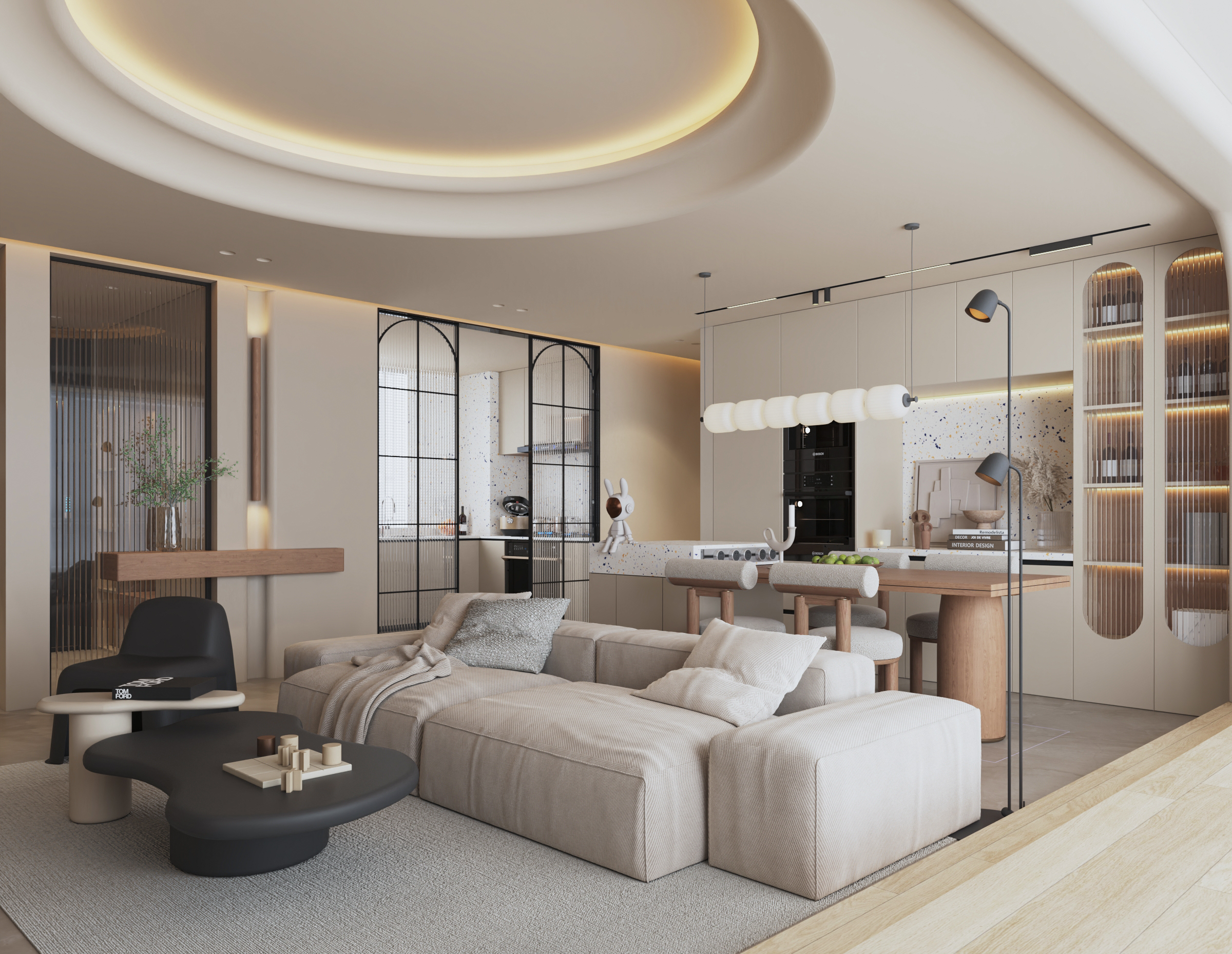 沈阳华发中东首府127㎡侘寂风格样板间设计-2