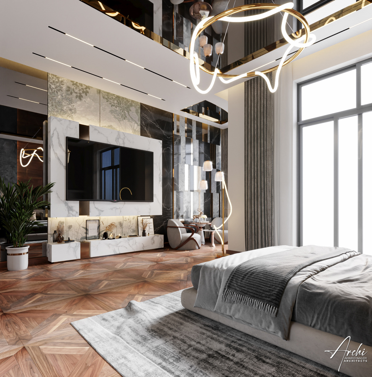 豪华现代卧室丨阿联酋迪拜丨ARCHI  ARCHITECTS-4