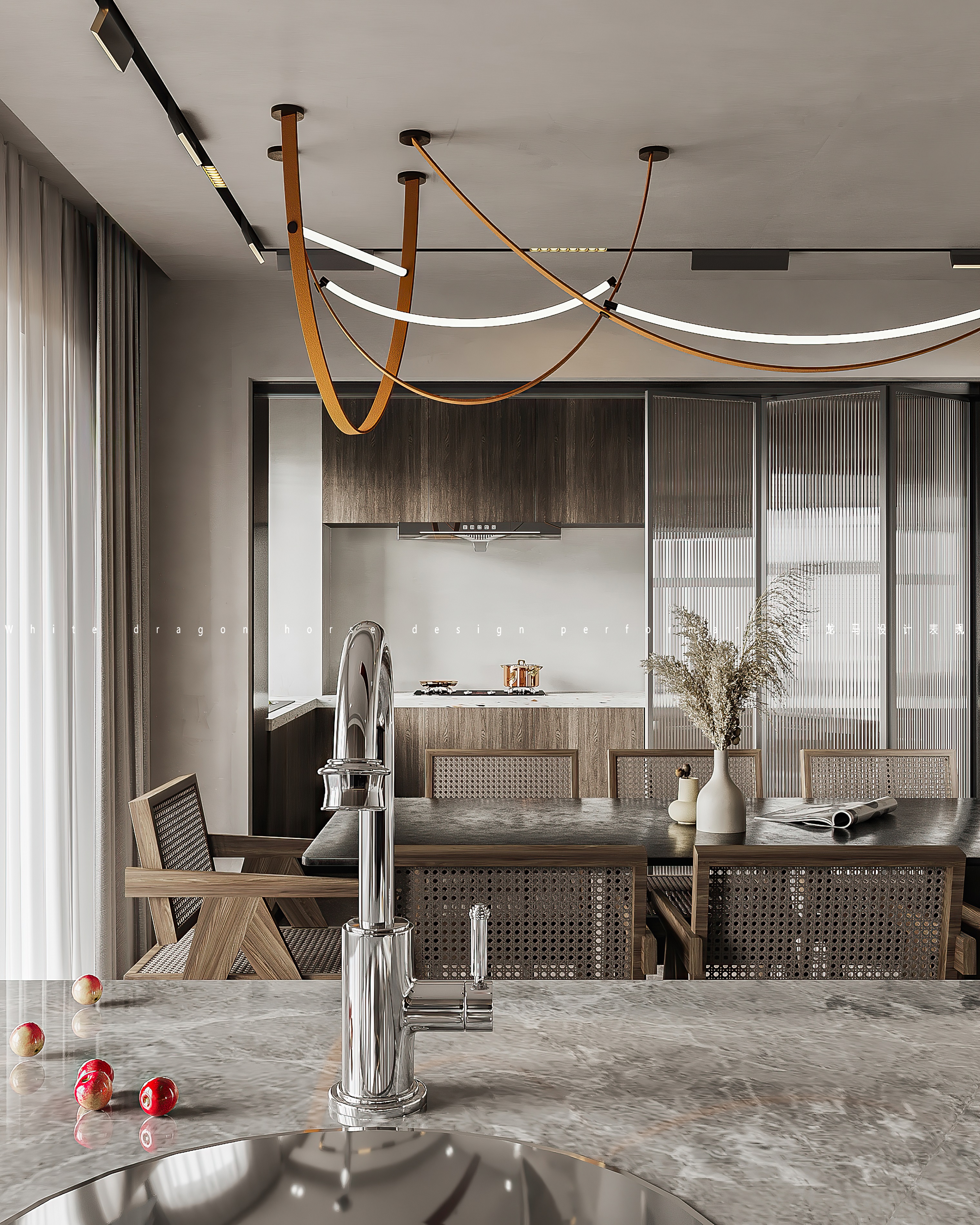 工业风客餐厅——白龙马效果图-4