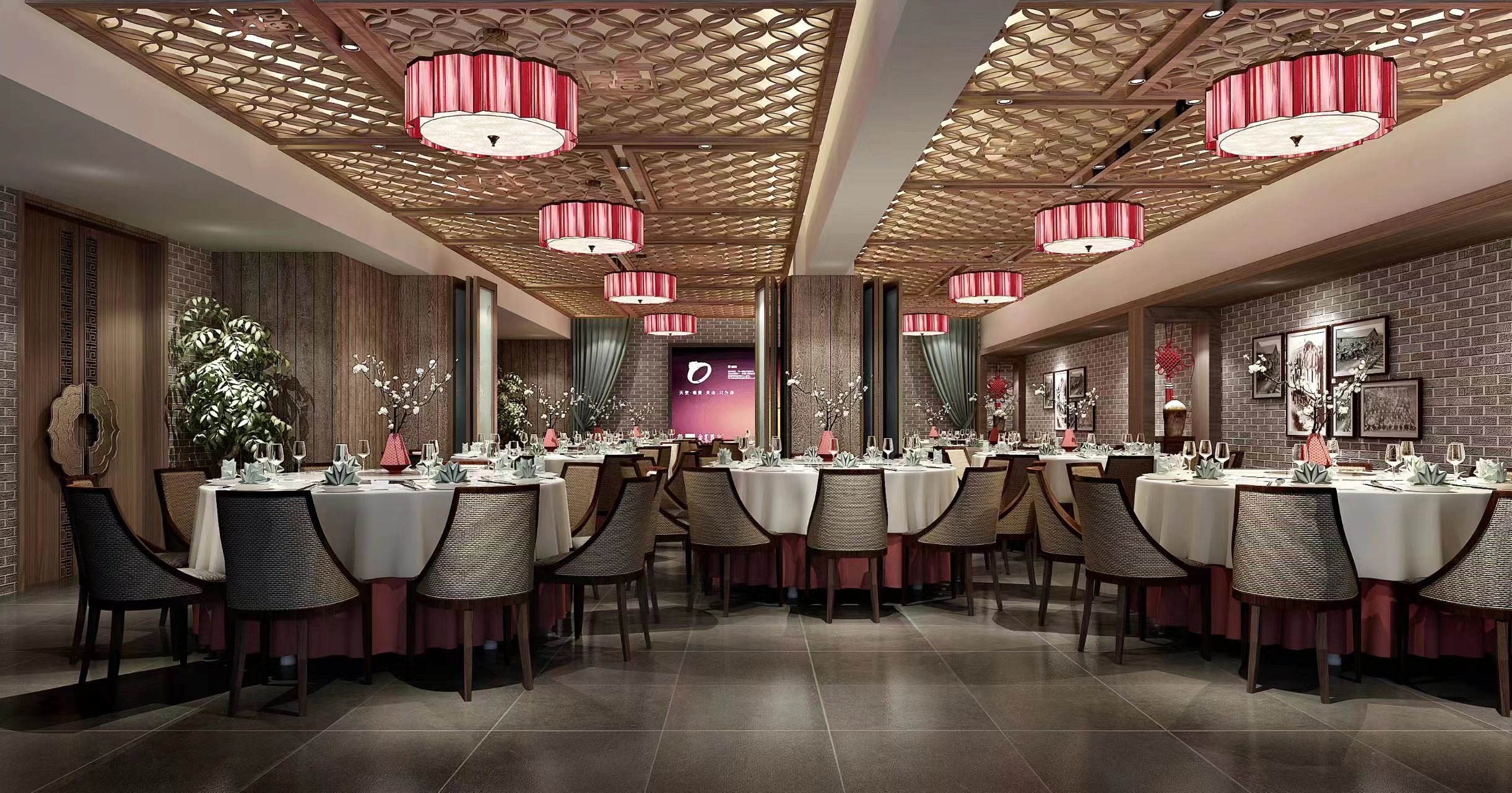 中式餐厅效果图-7