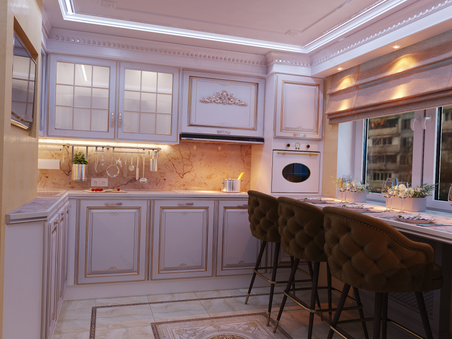 莫斯科75平3室公寓经典风格室内设计丨俄罗斯莫斯科-23