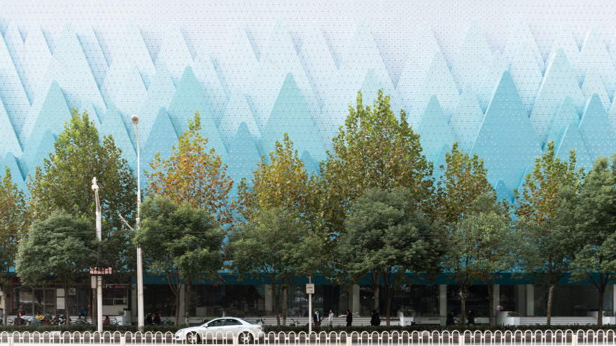 倒三角玻璃光井照亮中国武汉外语书店-0