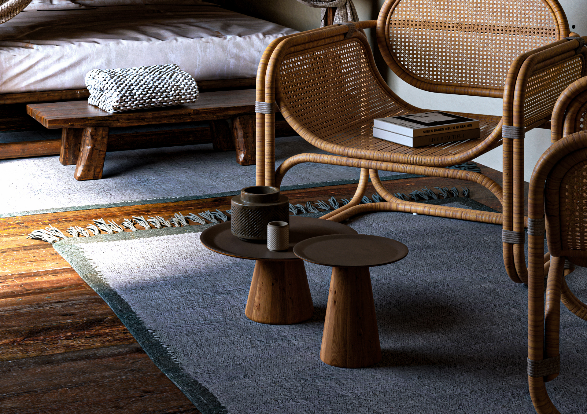 卧室侘寂风室内设计-13