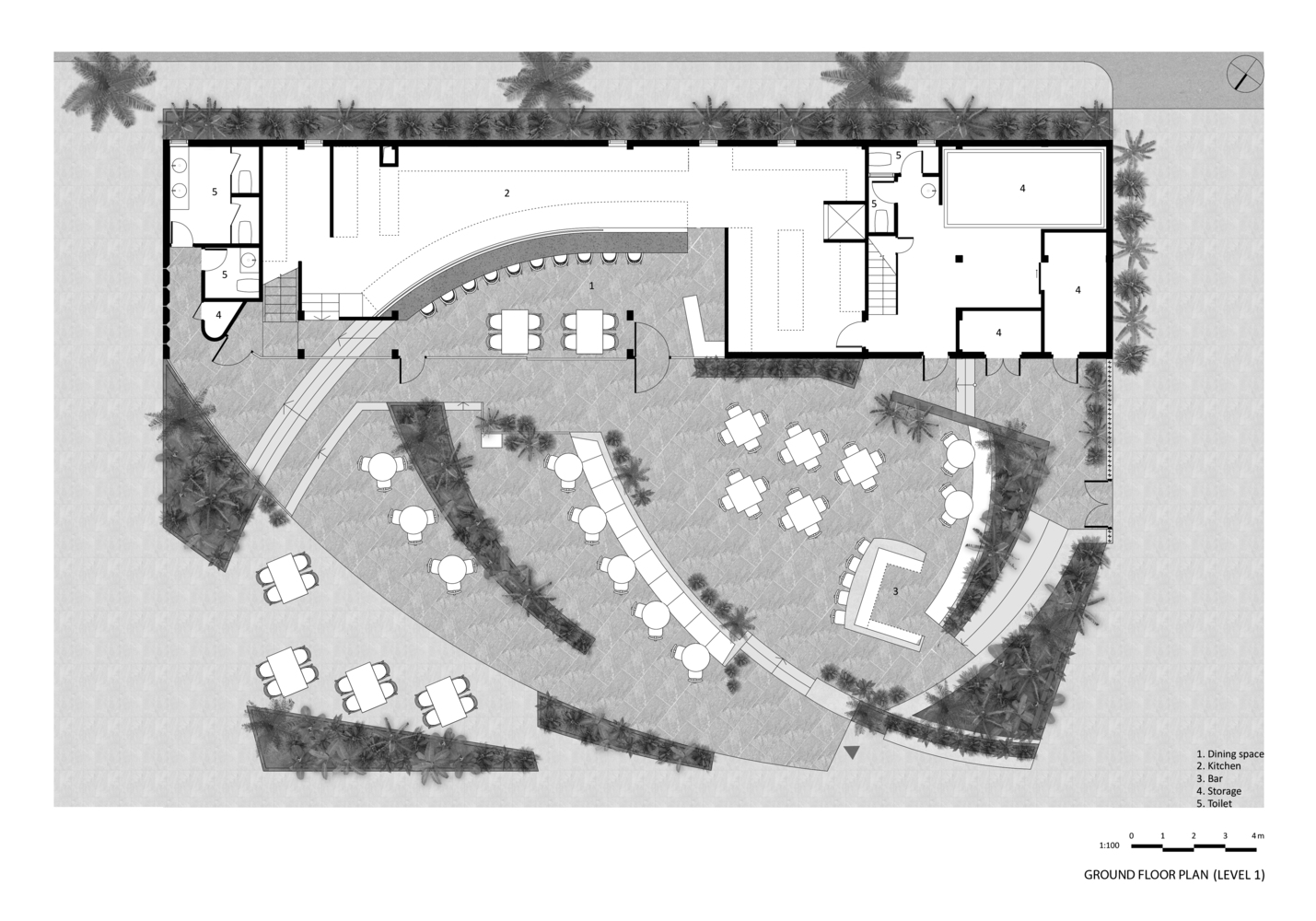 越南 IPPUDO 餐厅——绿植与木筷的多层空间叙事-15