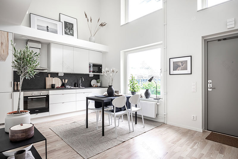 瑞典 Gothenburg 小公寓的创意设计 | 51 平米带阁楼客厅-9