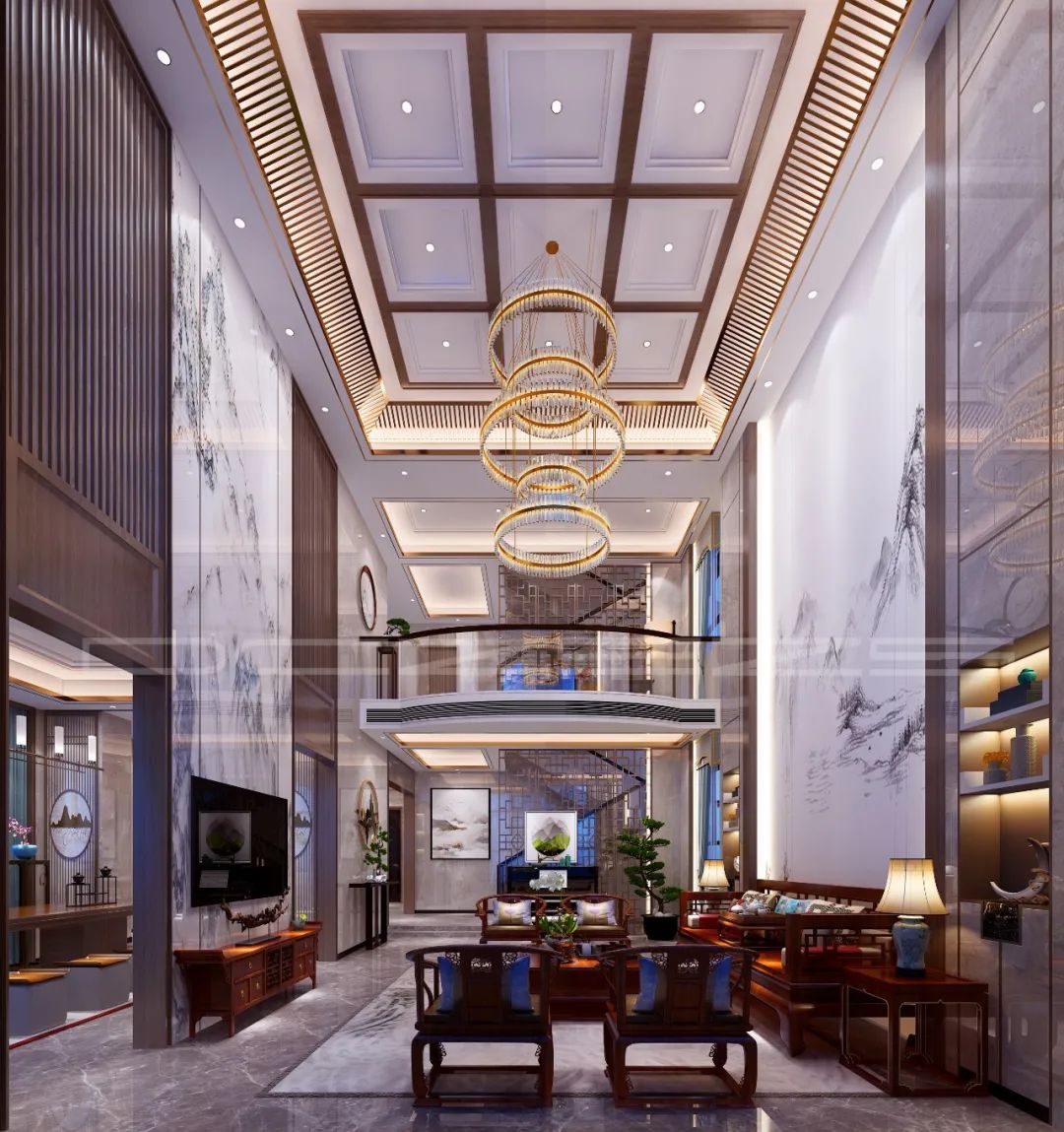 《东成至盛》新中式别墅设计丨木美空间设计-29