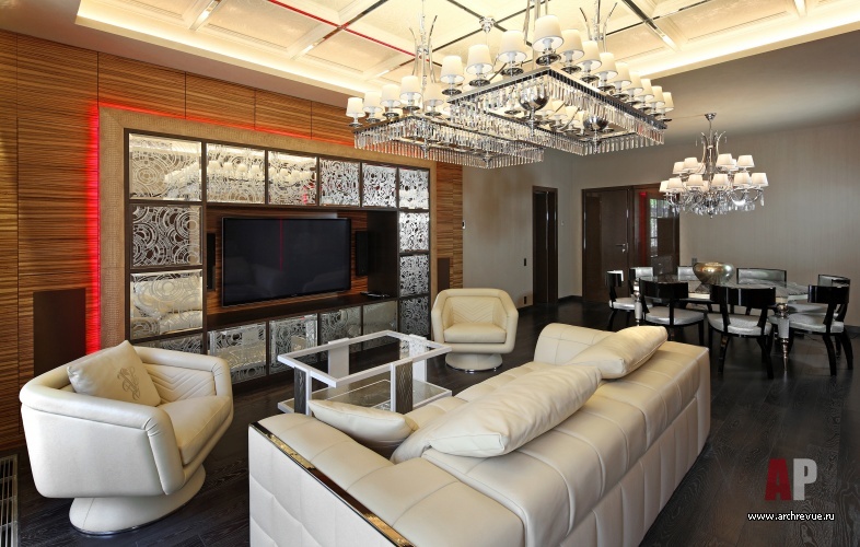 有瀑布和LED照明的豪华公寓室内设计丨Макушев Сергей,Серебряная Мария-21