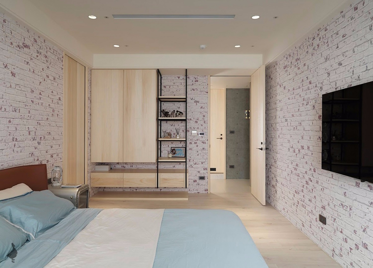 引舵·冠宇瑞空间设计 | 现代轻工业风水泥砖墙艺术涂鸦-13