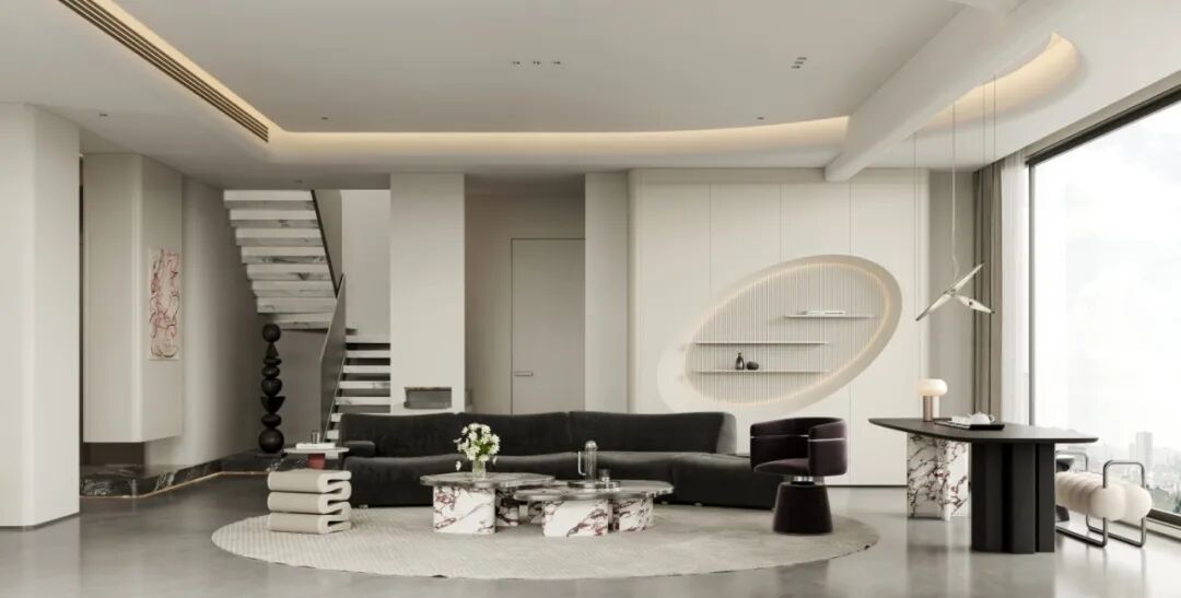 揽月台299㎡中叠现代简约设计-23