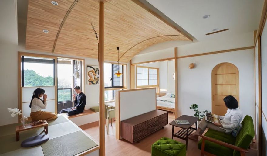 39㎡和风小宅,两室两厅弧形顶面,这设计太强了!-0