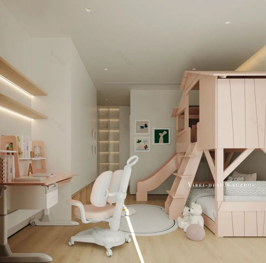 原木与彩色的温暖俏皮家装设计丨中国苏州丨YIBEI DESIGN-19