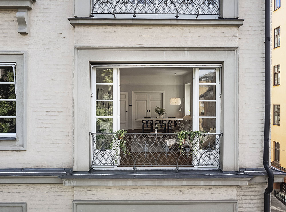 斯德哥尔摩独特公寓，法式落地窗设计惊艳-3