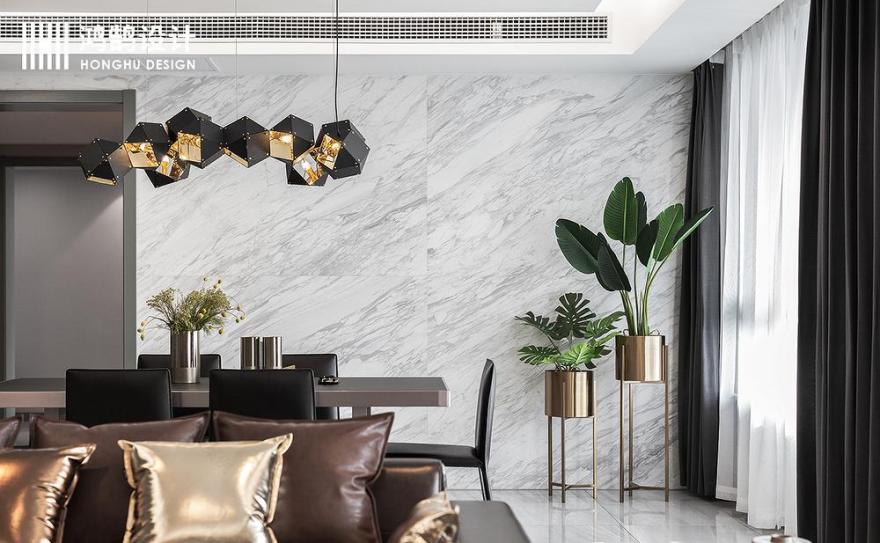 鸿鹄设计上海轻奢平层,精致细节呈现品质生活-10