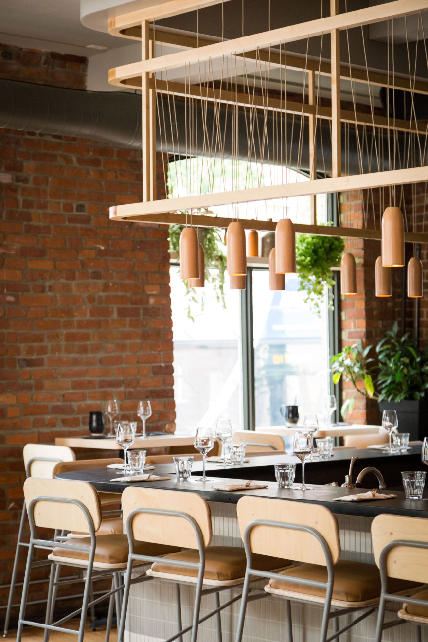 Atelier Filz designs bespoke lighting and chairs for restaurant in Quebec City-18