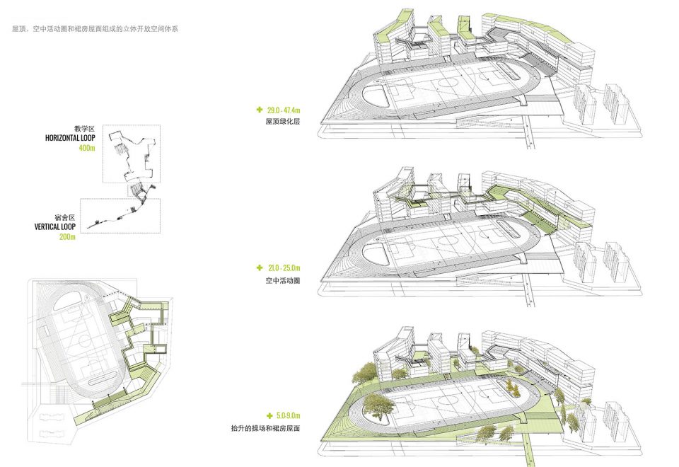 福田中学空中校园 | 高密度城市的绿色呼吸与高效共享-36