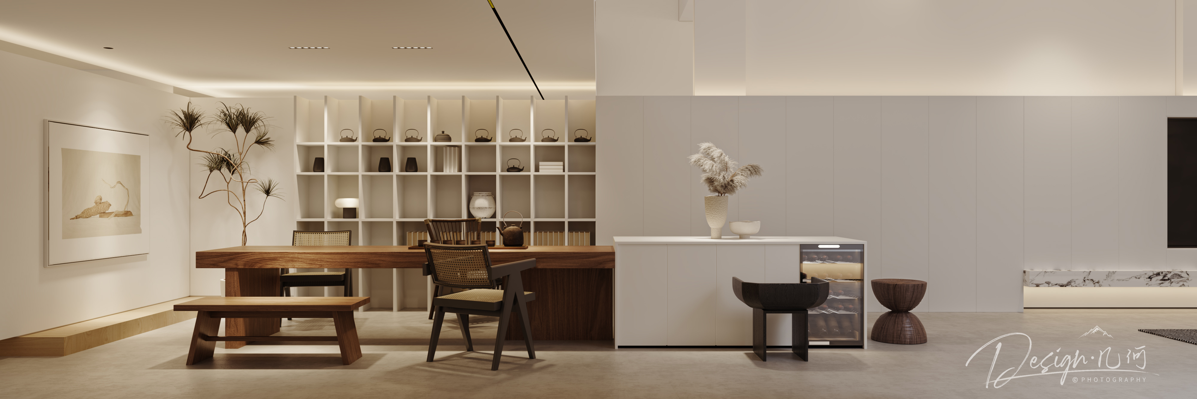 几何空间视觉表现 | 国建翠园现代客餐厅-15