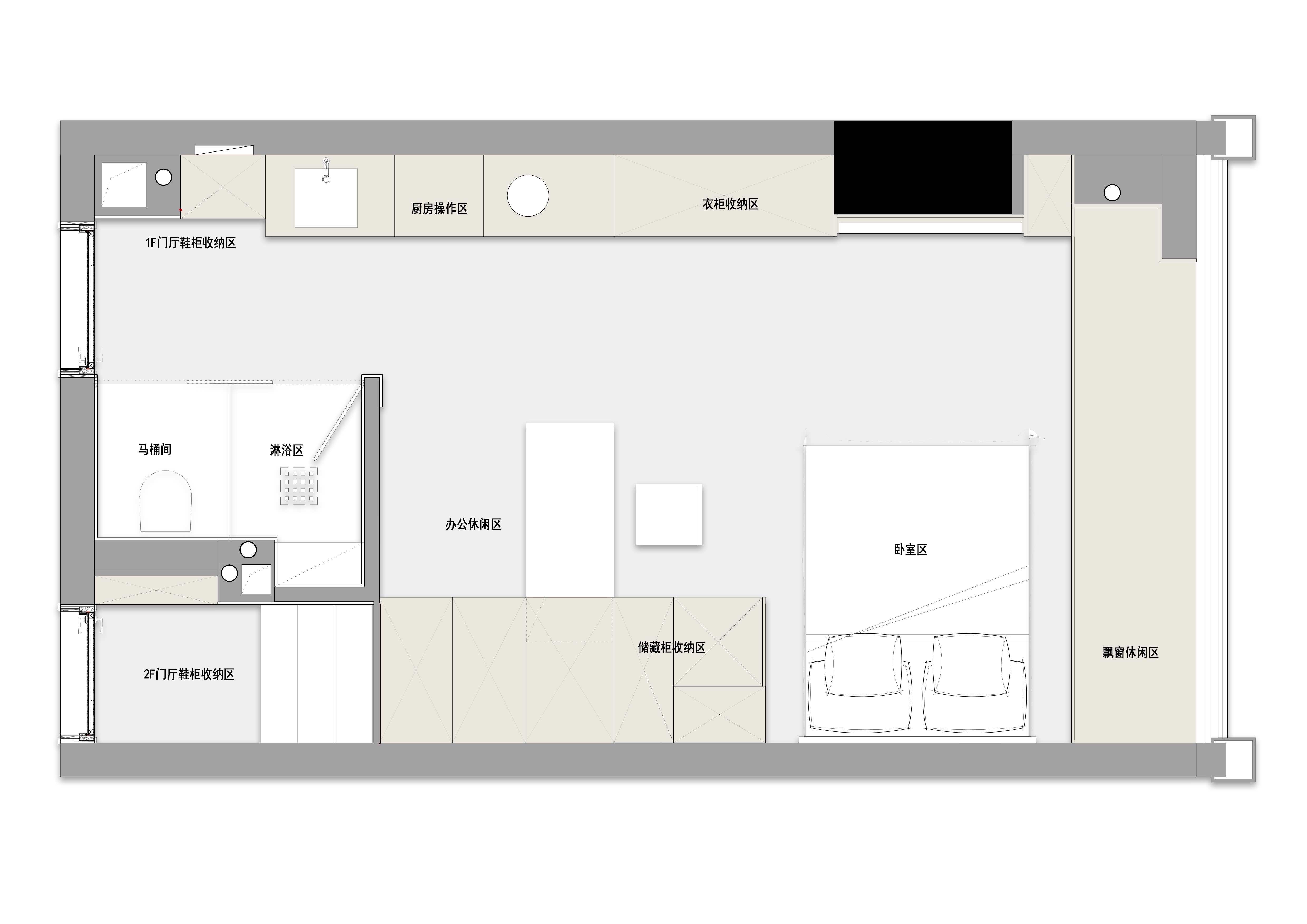 25平米户型拆分了两套独立的一居室！-3