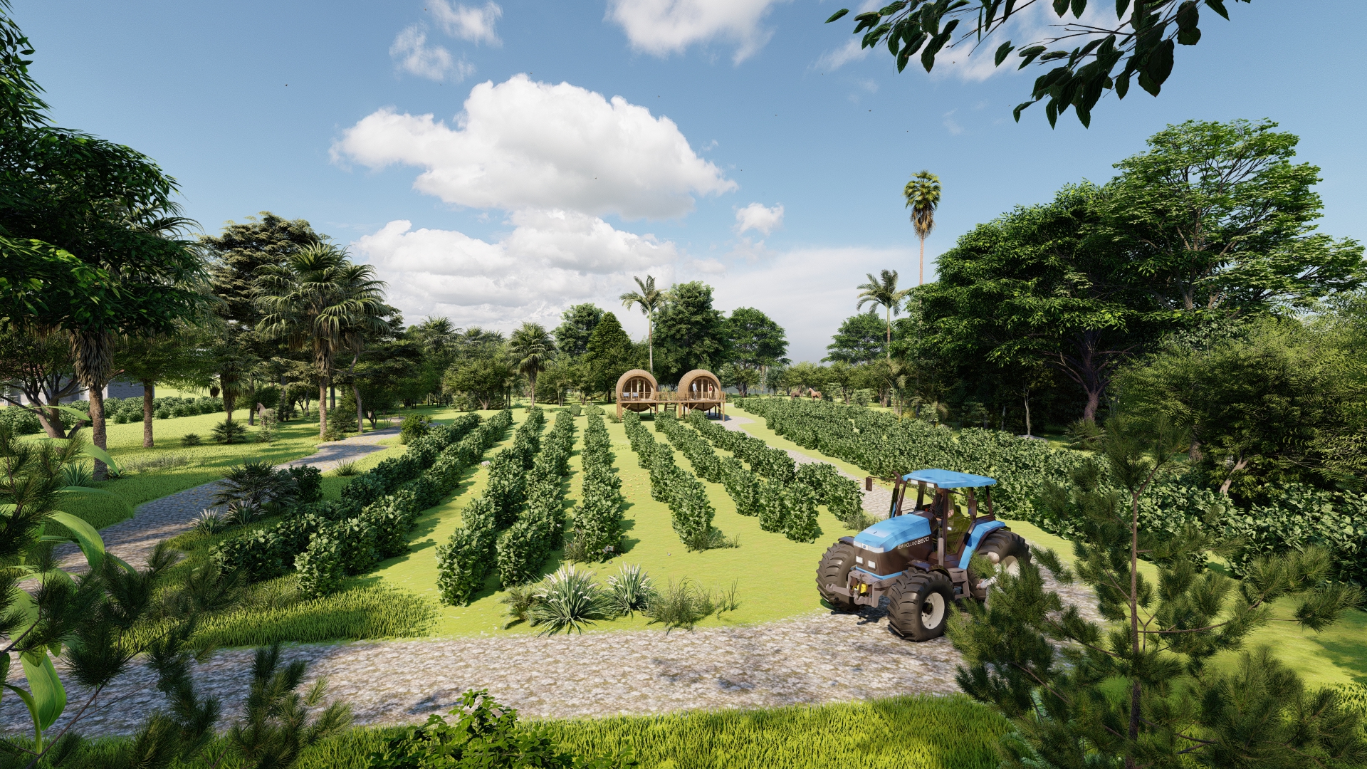 glamping twin pod Lowpoly 3D 模型-4