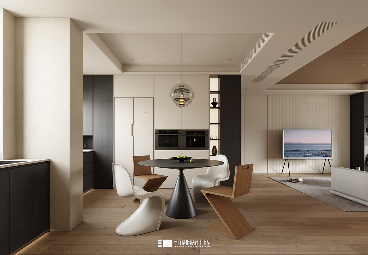 新作 143m² • 黑白木质调,极简明净丨三行集作设计工作室-31