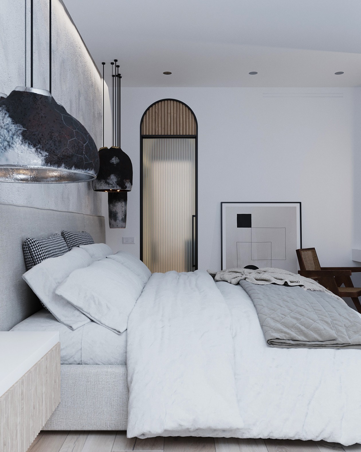 白色系的公寓，自然的点缀 舒服自然-14