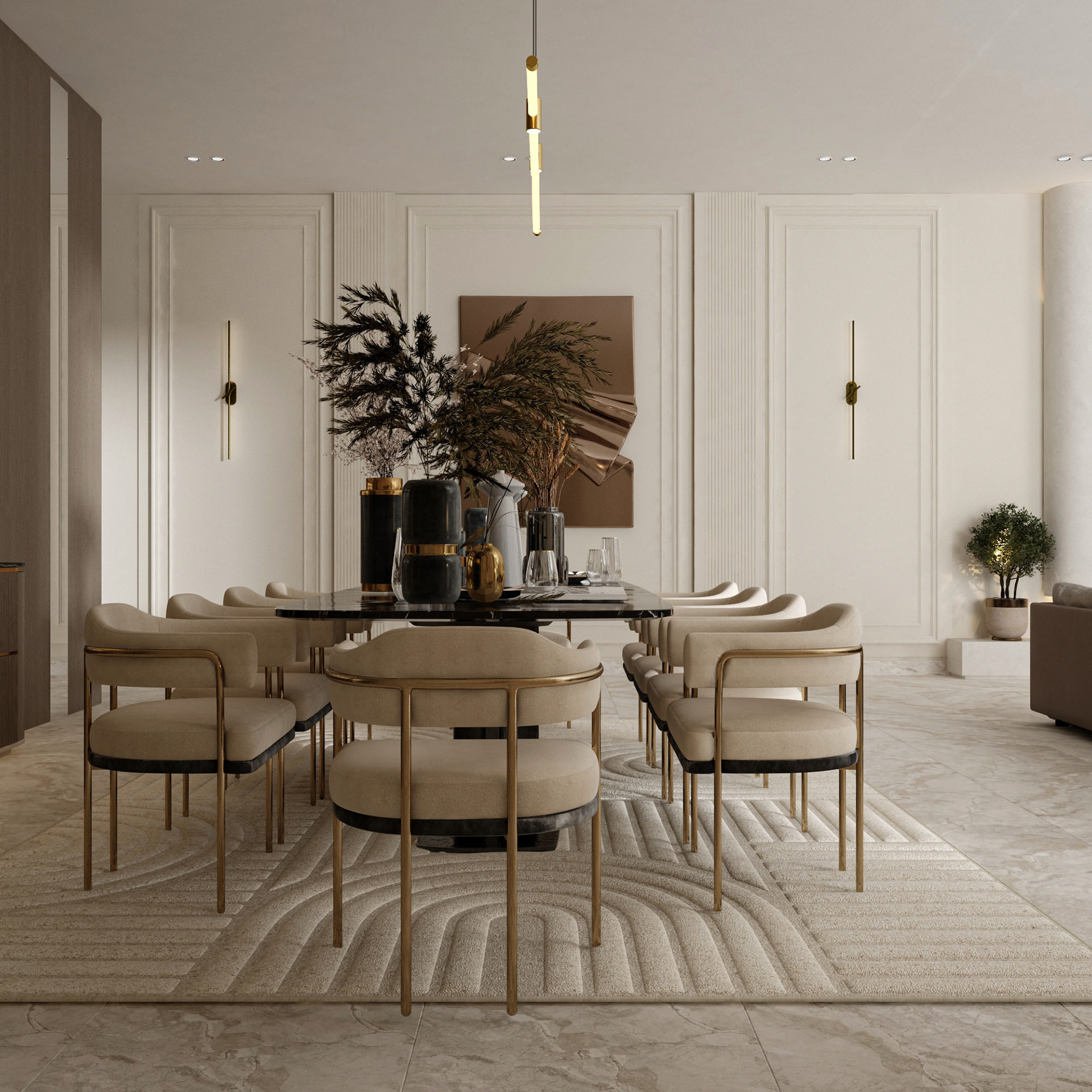 客厅设计丨卡塔尔丨Eman Marzouk-1