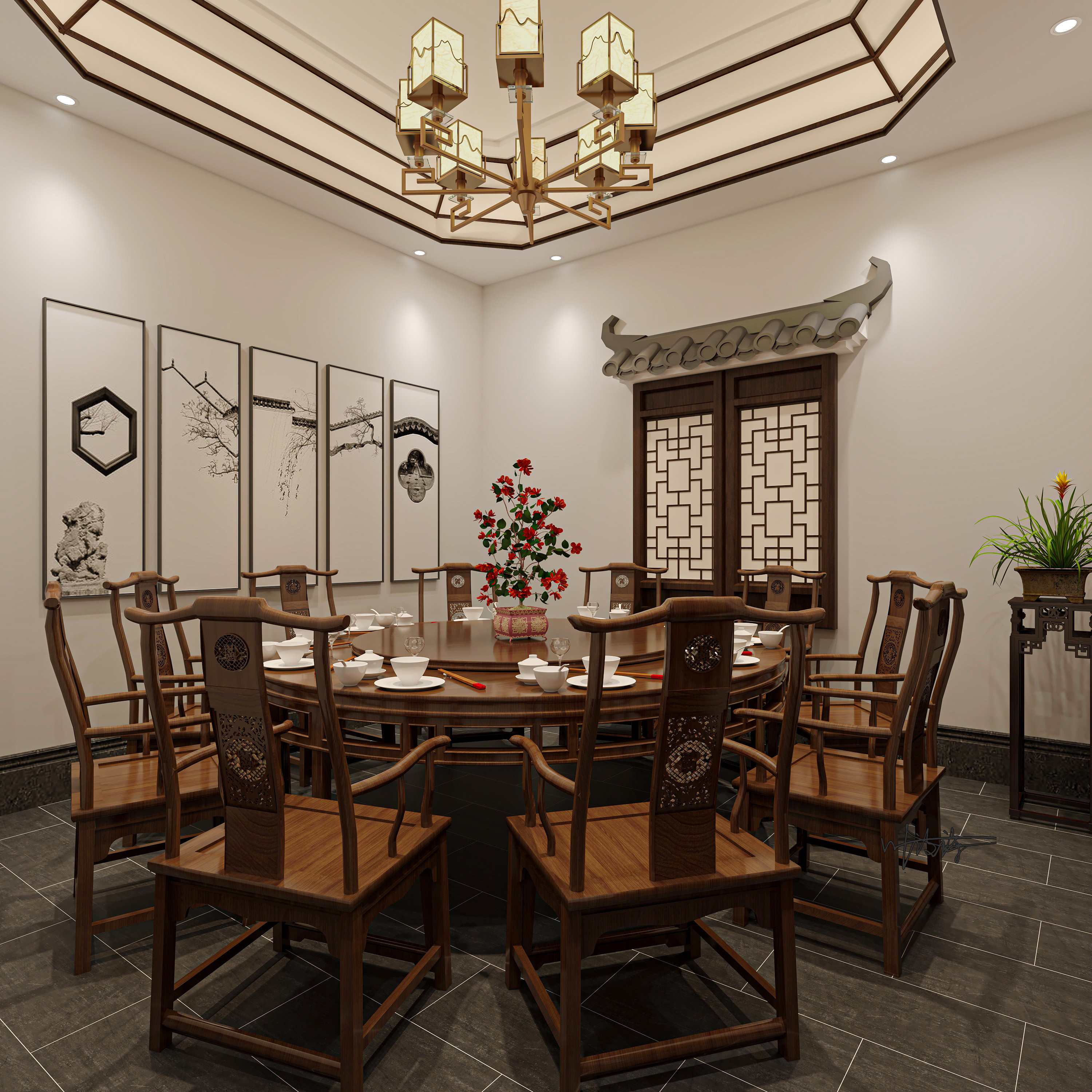 中餐厅设计|徽派建筑古风餐厅-23