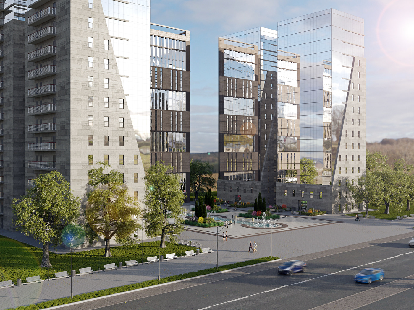 Administrative Buildings With Fountain-8