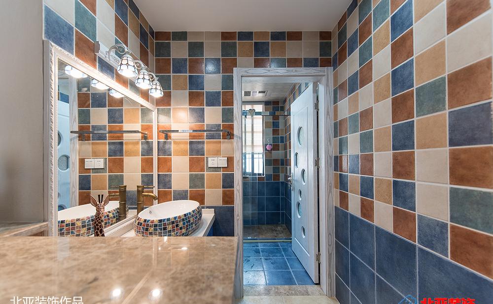 地中海风格 120㎡家居设计,白色调与蓝色元素打造浪漫空间-12