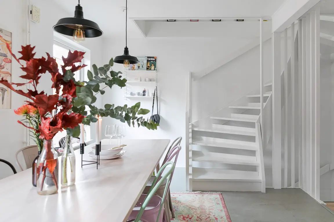 鲜亮色彩点缀的北欧风格 | 以白色为基调的清新空间-9