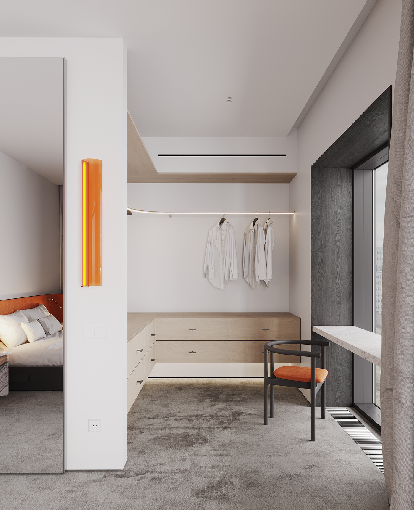 90㎡极简风公寓设计 这也太高级了吧-17