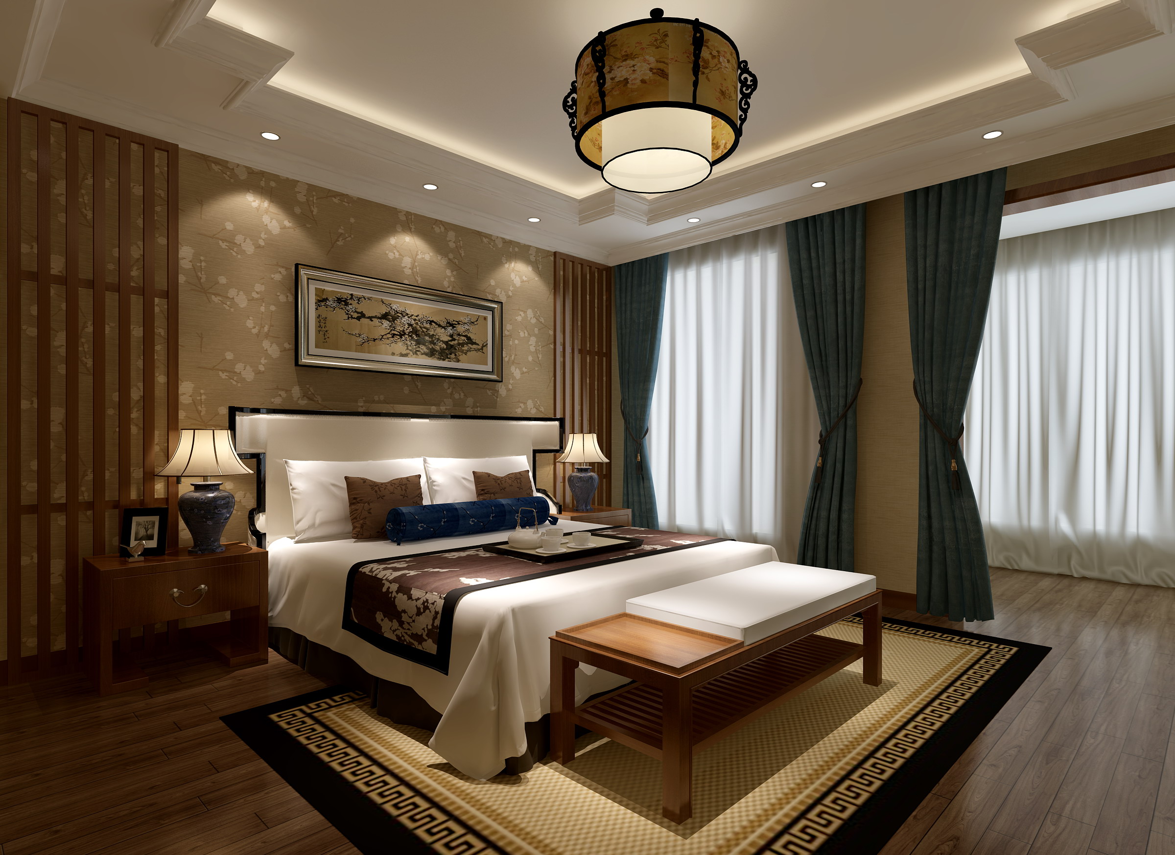 新中式 中式古典 奢华家装别墅样板房-14-36