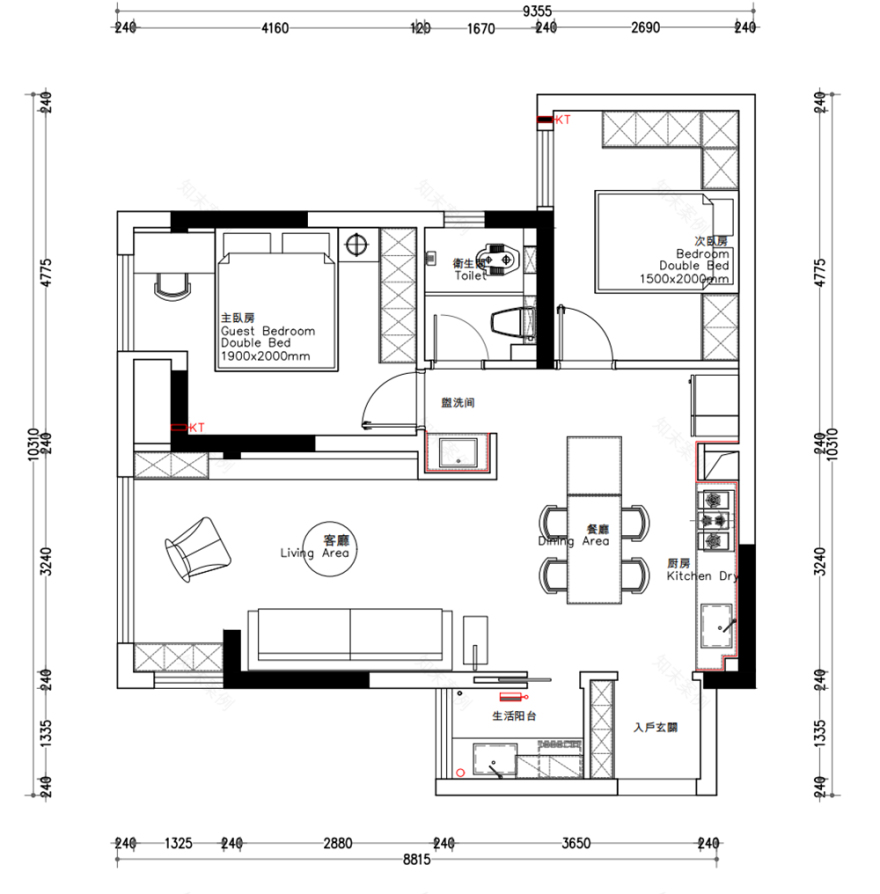 香雪 73㎡现代简约风装修案例丨中国重庆丨重庆俏业家装饰-14
