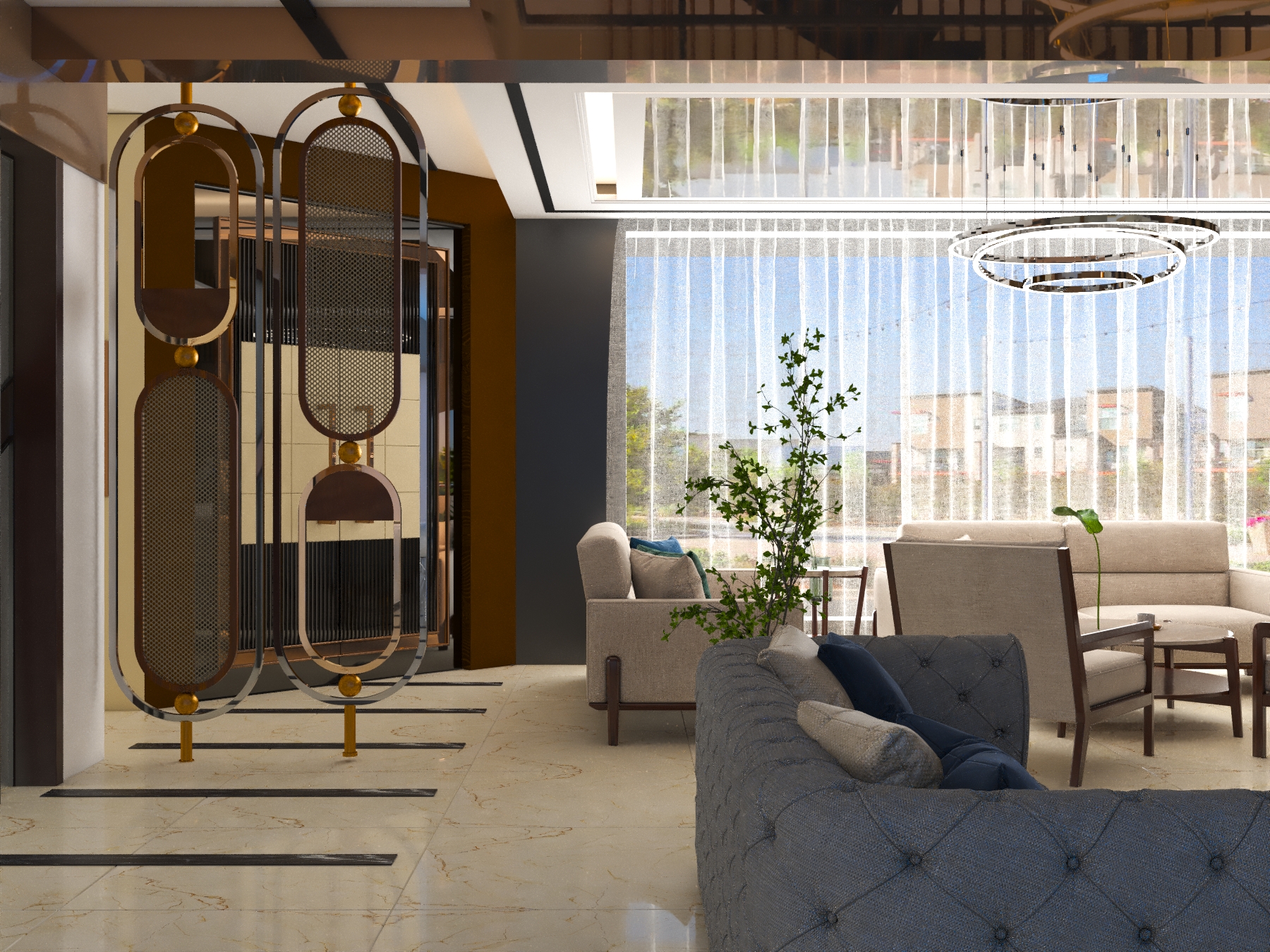 Living Dining & Drawing design Dubai-7