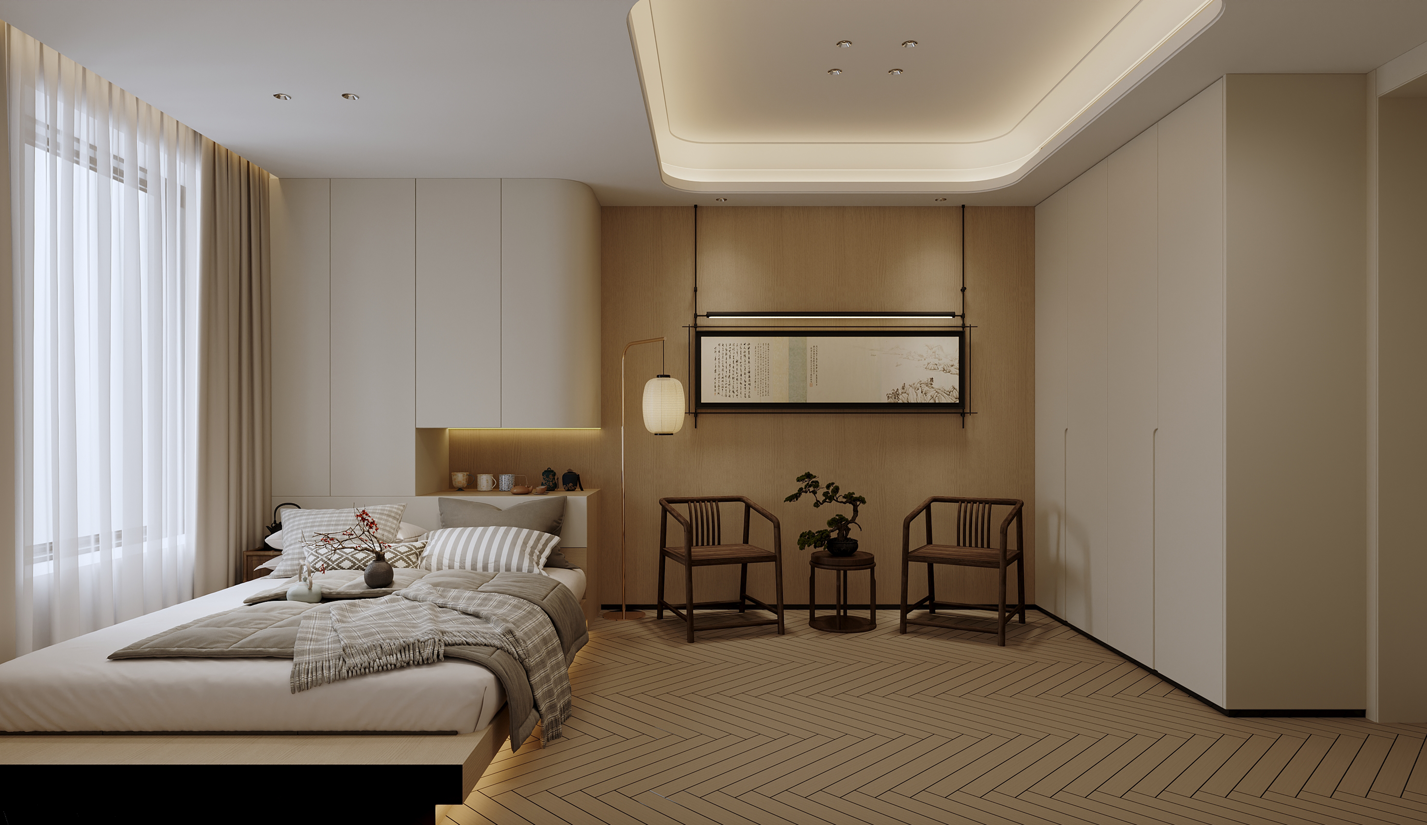 沈阳 金地名京214㎡  现代原木风效果表现-20