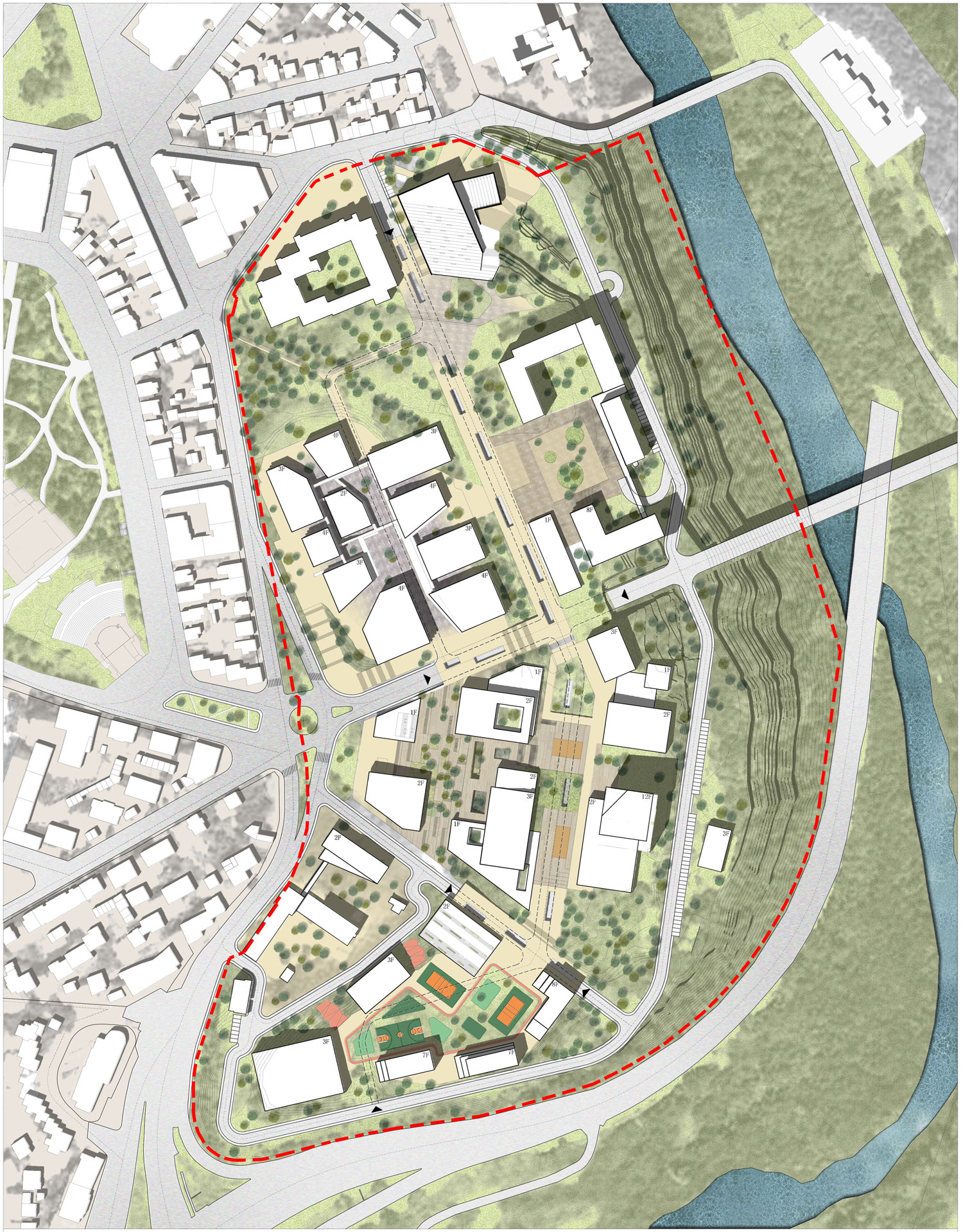 地形融入建筑，连接室内外空间的展览中心设计-20