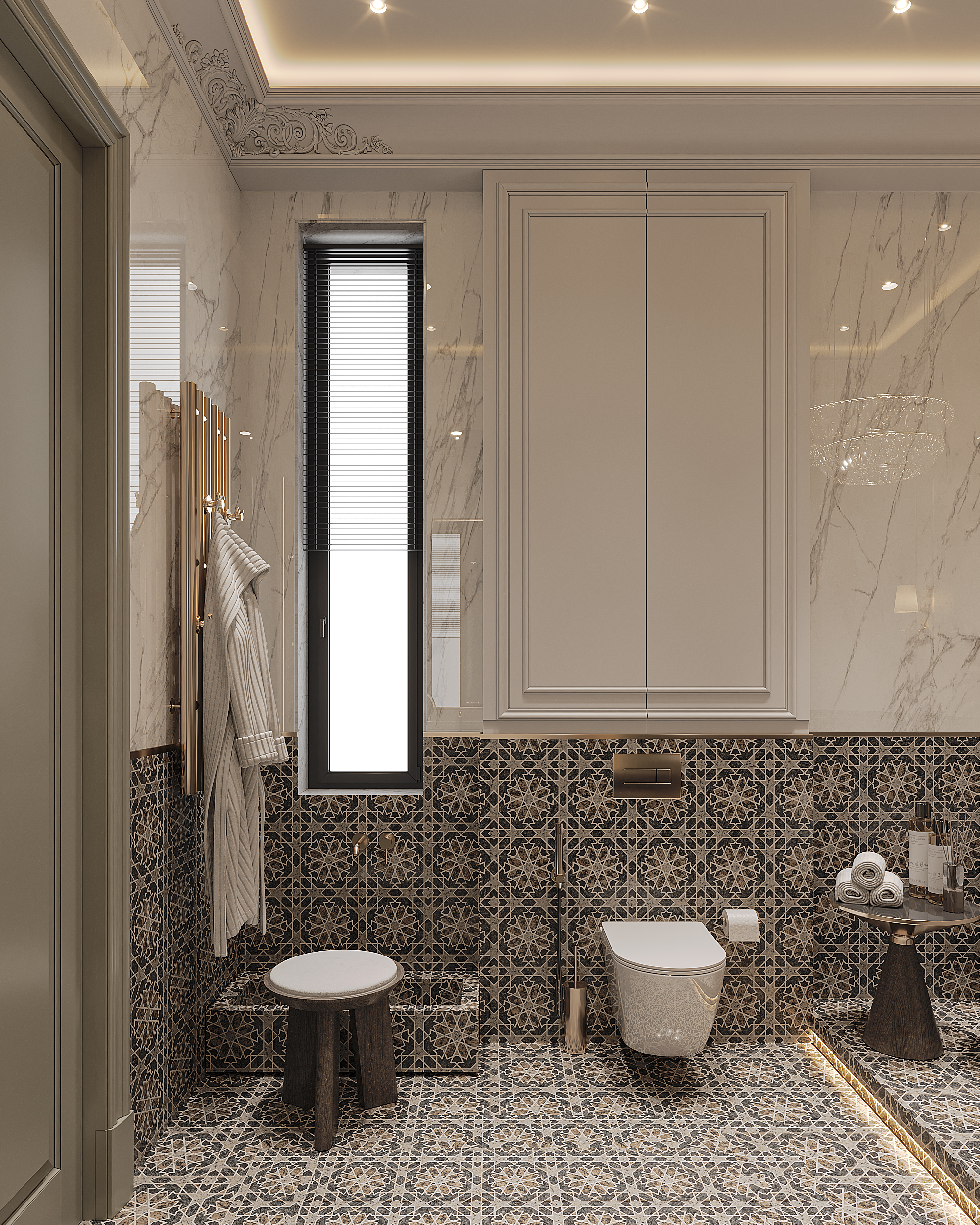 Luxury bathroom in neoclassical style-5